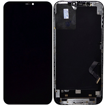 Дисплей (экран в сборе) для телефона iPhone 12, 12 Pro черный с рамкой (Premium)