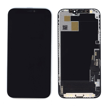 Дисплей Amperin для Apple iPhone 12, iPhone 12 Pro в сборе с тачскрином (Soft Oled) черный